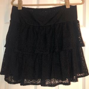 Jr's Dream Out Loud Black Lace Tiered Mini Skirt by Selena Gomez